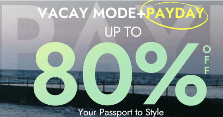 Ultra-fast fashion sale banner promoting up to 80% off discounts
